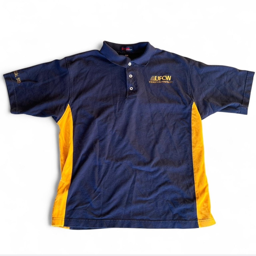 UFCW Navy and Yellow Men's Polo Shirt